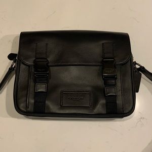 Coach black leather crossbody